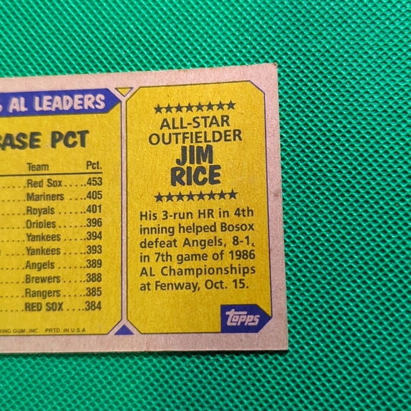 Vintage All Star Topps Jim Rice 1987 Card #610 American League - Picture 9 of 10